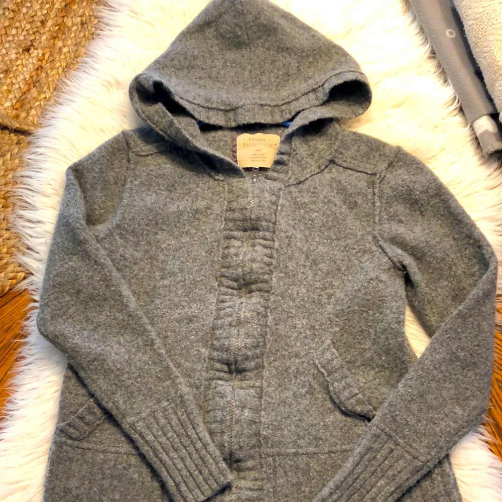 Natural Reflections- Wool zippered Hoodie- Size M